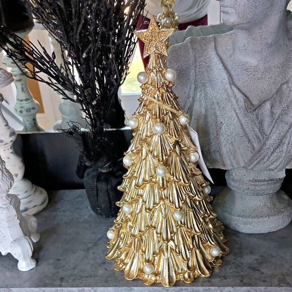 NEW! EXQUISITE PEARL EMBELLISHED 15" TREE DECOR OH MY - Picture 4 of 6